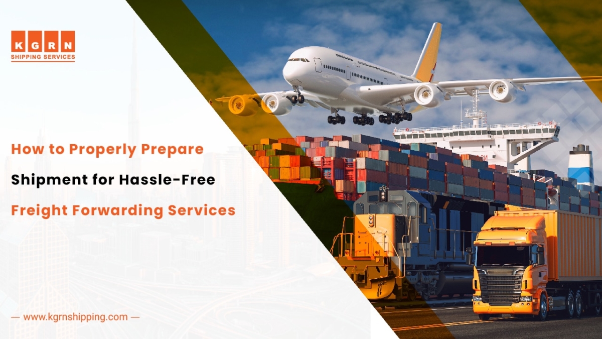 Freight forwarding services in UAE: airplane, cargo ship, train, and truck. Global commerce and shipping.